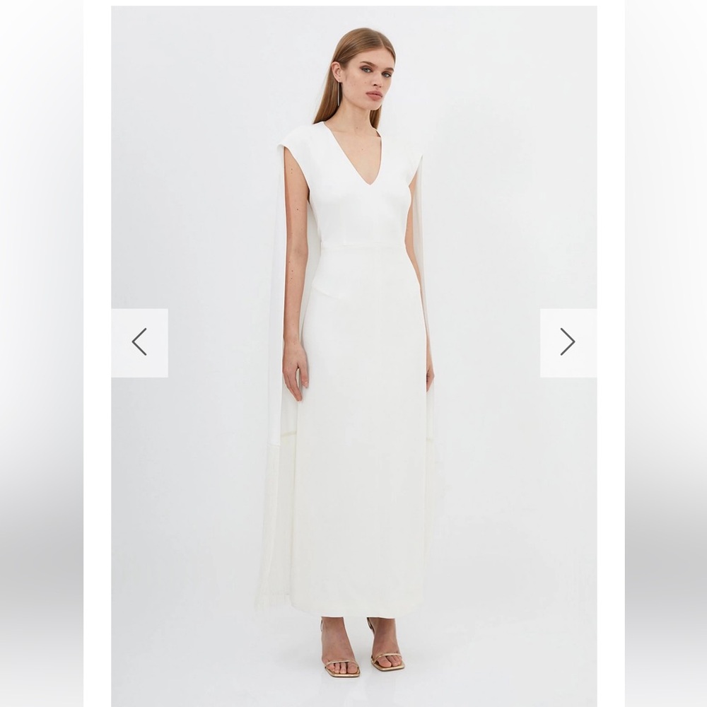 Karen Millen Fringe Woven Cape Dress
